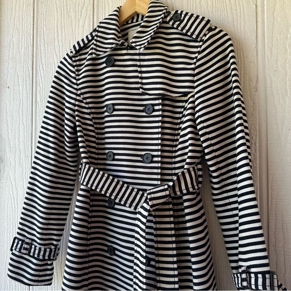 LOFT Striped Trench Coat - Picture 5 of 14